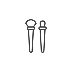 Paint brushes outline icon. linear style sign for mobile concept and web design. Forensics equipment simple line vector icon. Symbol, logo illustration. Pixel perfect vector graphics