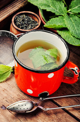 Cups of healthy herbal tea