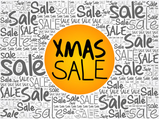 XMAS SALE words cloud collage, business concept background