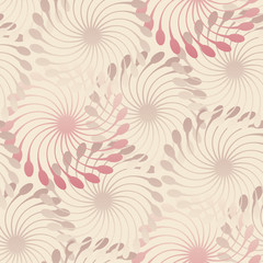 Fototapeta na wymiar stylized flowers field in soft ivory pink shades
