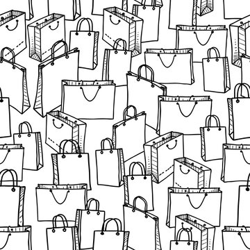 Vector background of shopping bags