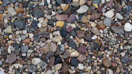 gravel on a country road close-up