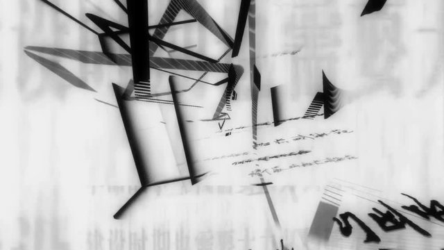 Simple and detailed black and white minimal visual composition and motion graphic masks.