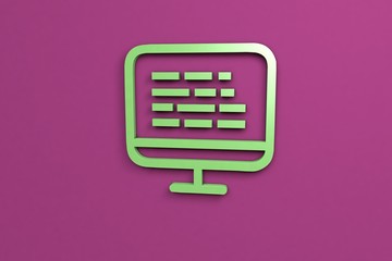 green color Illustration of Program on purple background