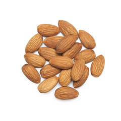 Almonds on white