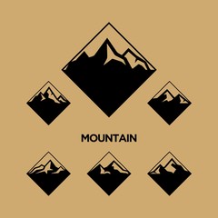 Set of vector mountain and outdoor adventures logo