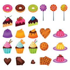 Delicious Sweet Snack Food Candy Cake Chocolate Set