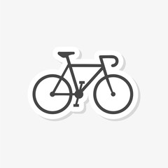 Obraz premium Bicycle fitness line art sticker, bike icon on white background 