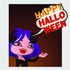 Lady Demon Greetings Happy Halloween