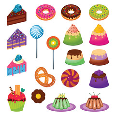 Delicious Sweet Snack Food Candy Cake Chocolate Set