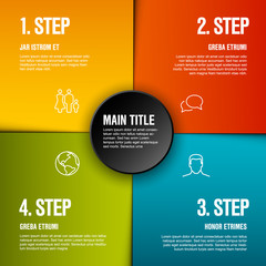 Abstract infographic template with 4 steps - obrazy, fototapety, plakaty
