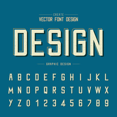 Texture font and grunge alphabet vector, Type letter and number design, Graphic text on blue background