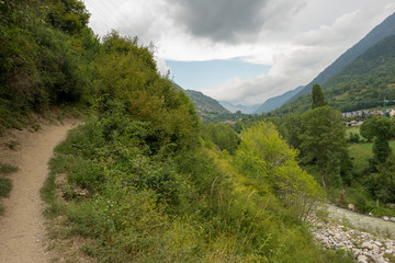 Fototapeta premium Road through vielha in the valley of aran