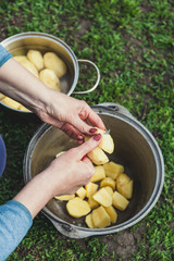 cooking potatoes in walking pot