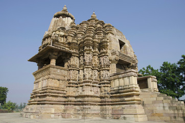 VAMANA TEMPLE, Facade - South East View, Eastern Group, Khajuraho, Madhya Pradesh, UNESCO World...