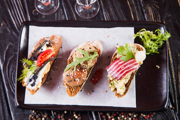 bruschetta in restaurant