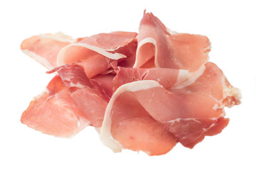 Sliced bacon isolated on white background cutout
