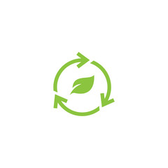 Recycle and leaf logo or icon design template