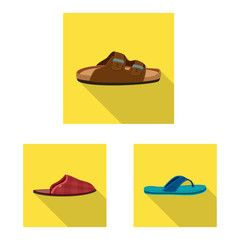 Vector illustration of shoe and footwear logo. Set of shoe and foot stock symbol for web.