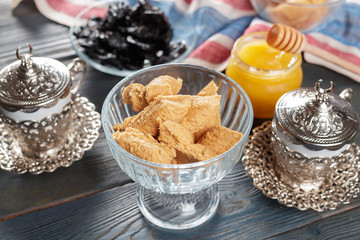 sunflower halva on the table.