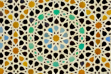 Ceramic tile pattern on a moroccan house 