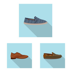 Vector design of shoe and footwear logo. Set of shoe and foot vector icon for stock.