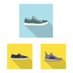 Isolated object of shoe and footwear icon. Set of shoe and foot vector icon for stock.