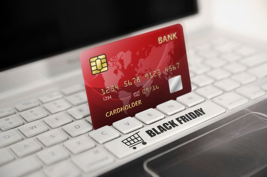 Red credit card with Black Friday text
