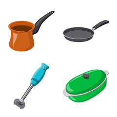 Isolated object of kitchen and cook symbol. Collection of kitchen and appliance stock vector illustration.