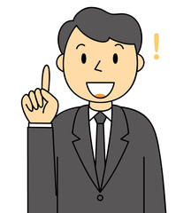 人物 黒いスーツの男性 人差し指をさす 喪服 礼服 