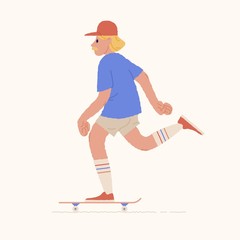 Skater guy or skateboarder riding skateboard © Good Studio