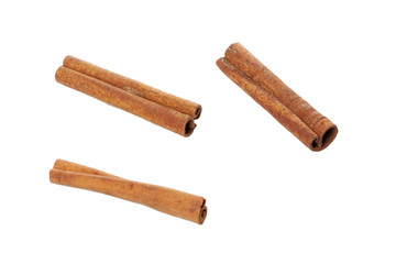 Cinnamon sticks isolated on white background