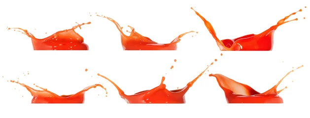 Crédence de cuisine en verre imprimé Jus collection d& 39 éclaboussures de jus de tomate