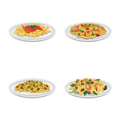 Vector illustration of pasta and carbohydrate symbol. Collection of pasta and macaroni stock vector illustration.