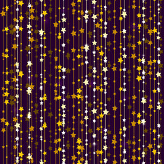 Seamless pattern with golden starry decoration