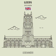 Leeds Minster in Leeds, UK. Landmark icon