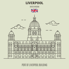 Port of Liverpool Building in Liverpool, UK. Landmark icon