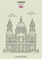 St Paul's Cathedral in London, UK. Landmark icon