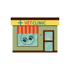 Veterinarian clinic  for animals illustration isolated on white background. Vector cartoon style.