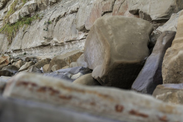 Big sandstone boulder