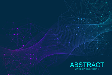 Abstract medical background DNA research, molecule, genetics, genome, DNA chain. Genetic analysis art concept with hexagons, lines, dots. Biotechnology network concept molecule, vector illustration
