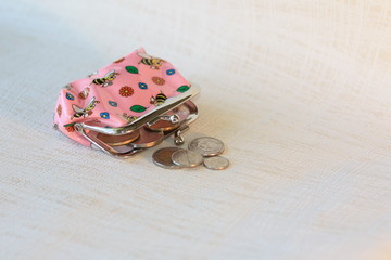 Children's wallet with coins