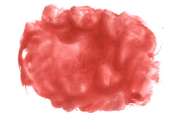 Designed red watercolor background, design template.