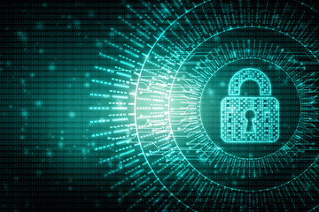 2d illustration Safety concept: Closed Padlock on digital background