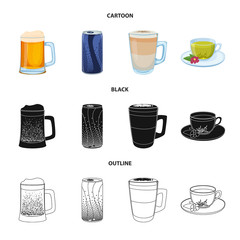 Vector illustration of drink and bar logo. Set of drink and party stock vector illustration.