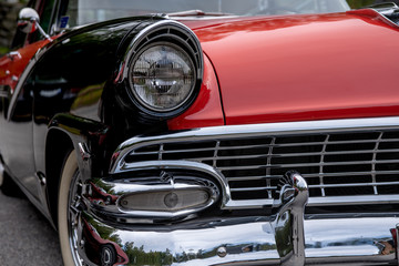 Front view of a classic american car from the fifties