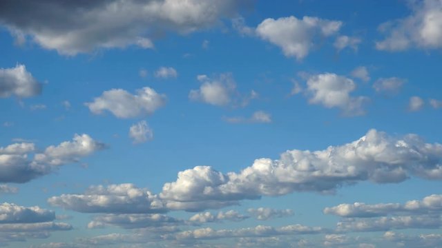 Clouds & Sky, loop-able cloudscape. Morning sky with white spindrift clouds of good weather day.