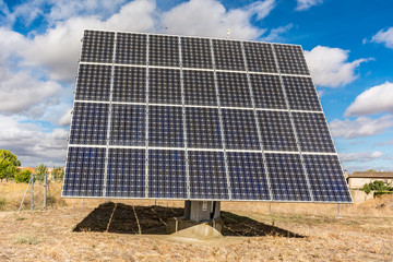 A photovoltaic plate in a rural area