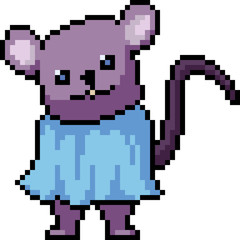 vector pixel art rat stand