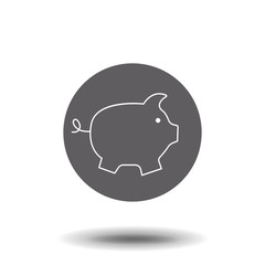 Piggy Bank. Fully scalable vector icon in outline style. Thin line can be used for web and mobile. Trendy flat ui sign design, graphic pictogram.